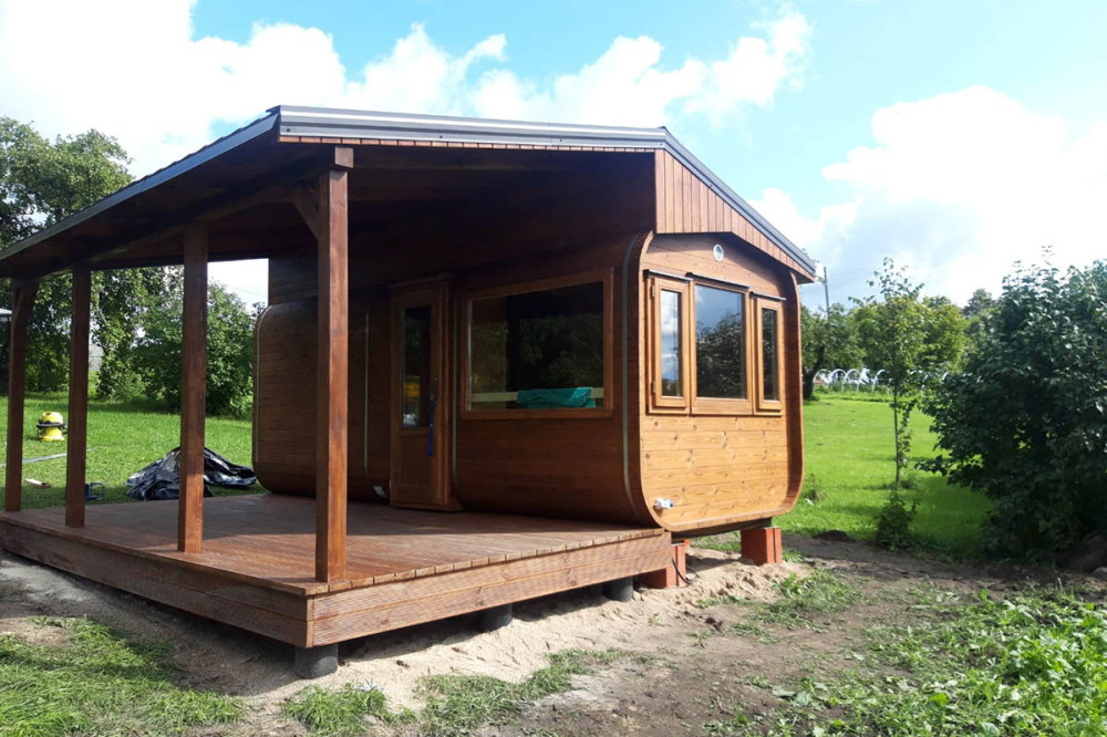 Sauna rechteckig mit Terrasse 6,00m Timberart image 10